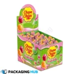 Branded lollipop packaging boxes with company logo for corporate giveaways and promotional events.