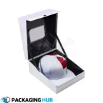 Close-up view of the sturdy and eco-friendly materials used in custom baseball cap boxes.