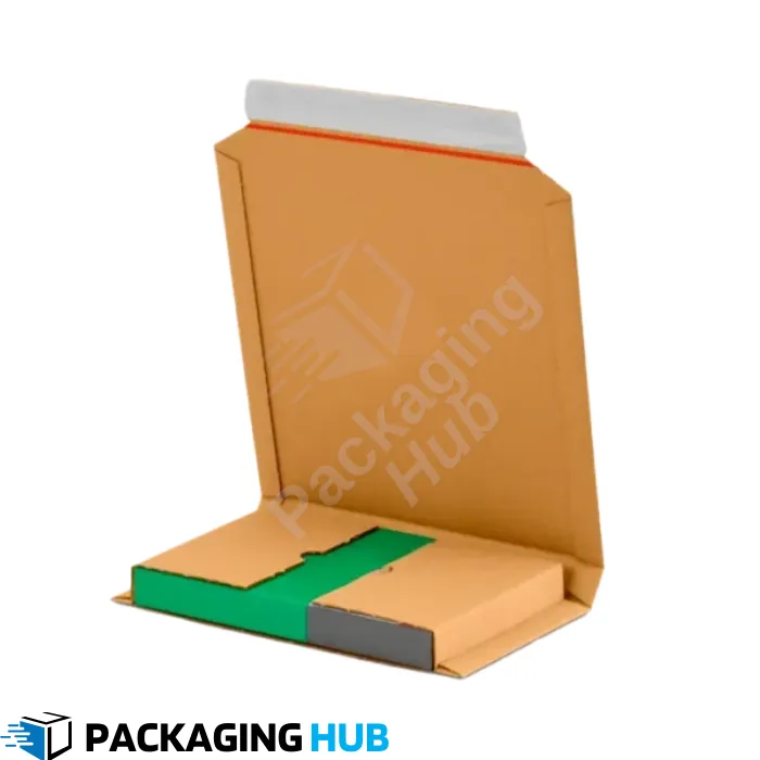 A custom book box featuring a printed logo for professional branding.