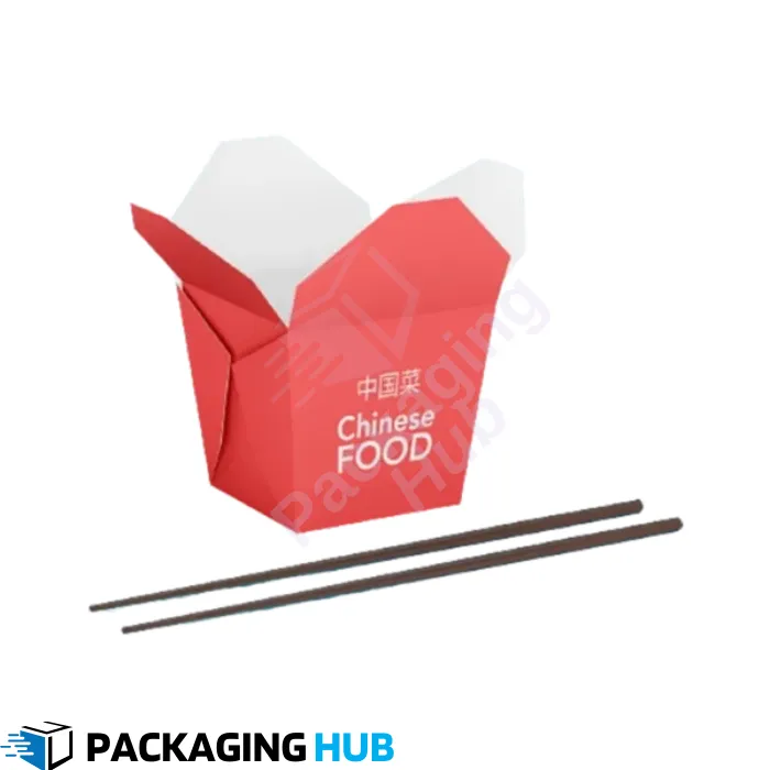 High-quality custom Chinese takeout boxes designed for restaurants, featuring sturdy material and vibrant design for takeaway food.