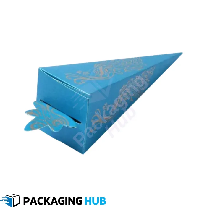 Custom cone boxes for events and parties, personalized with designs and messages for special occasions.