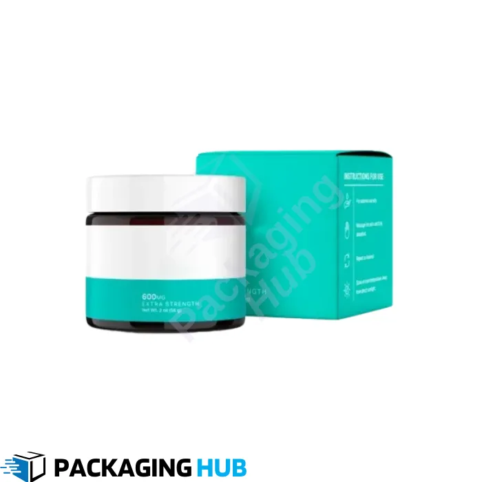 Custom cream boxes featuring logo branding for personalized cosmetic packaging.