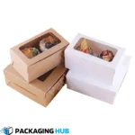 Custom cupcake boxes designed for bakeries and cupcake shops, featuring strong, sturdy packaging to keep cupcakes fresh.