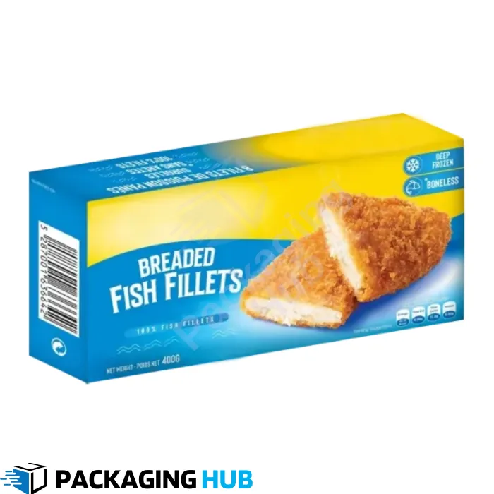 Custom fish fillet boxes with personalized designs, ideal for fish markets, seafood stores, and suppliers.