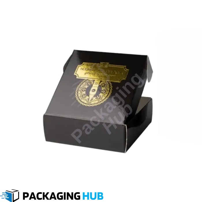 Custom gold foil gift boxes for special occasions, adding a luxurious and elegant touch to gifts with a shiny gold finish.