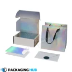 Custom holographic gift boxes designed for luxury gifts, offering an elegant and modern packaging solution
