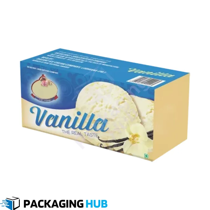 Custom ice cream boxes with personalized branding, perfect for ice cream parlors, restaurants, and takeout services.