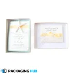 Custom invitation boxes designed for weddings, offering an elegant and premium way to present wedding invitations.