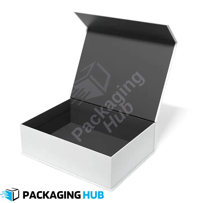 Custom one piece box with simple and elegant design for secure and stylish packaging of various products.