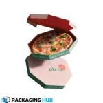 Custom pizza boxes designed with your brand logo and design. Create unique and eye-catching packaging for pizzas.