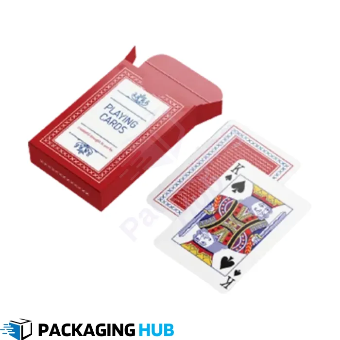 Custom playing card boxes designed for premium packaging, offering durability and elegant presentation.