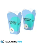 Custom popcorn boxes designed with your logo and design. Create unique and eye-catching packaging for popcorn and snacks.