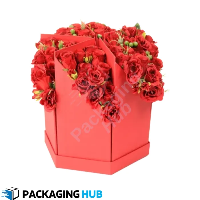 Custom printed floral boxes with logo and branding for enhanced visibility and product marketing.