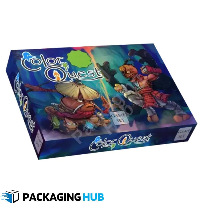 Custom printed game boxes with logo and branding for effective product marketing and enhanced visibility.