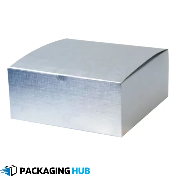 Custom silver foil gift boxes designed for special occasions, weddings, and luxury gifts with elegant finishes