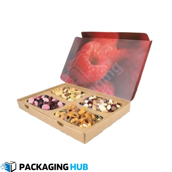 Personalized snack boxes designed for corporate events, giveaways, and retail.