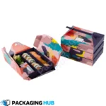 Custom sushi packaging for retail, designed for grocery stores and sushi vendors.