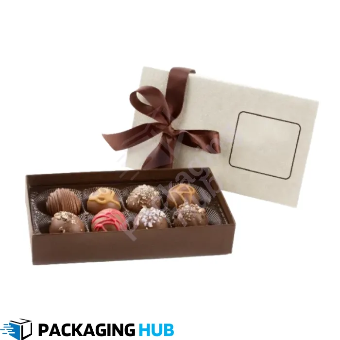 Custom truffle boxes for chocolates, perfect for gifting with personalized branding and designs.