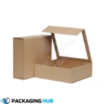 Custom window boxes for retail packaging, providing visibility and protection for your products.
