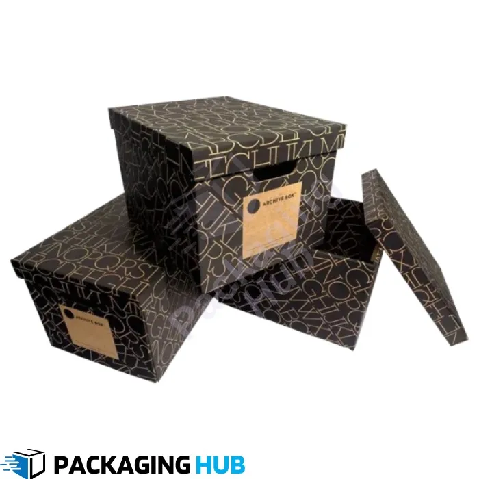 Close-up view of sturdy, recyclable materials used in custom archive boxes.