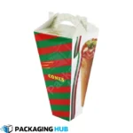 Eco-friendly custom cone boxes made from recyclable and biodegradable materials, ideal for environmentally conscious businesses.
