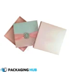 Eco-friendly custom invitation boxes made from recycled materials, offering a sustainable packaging option.