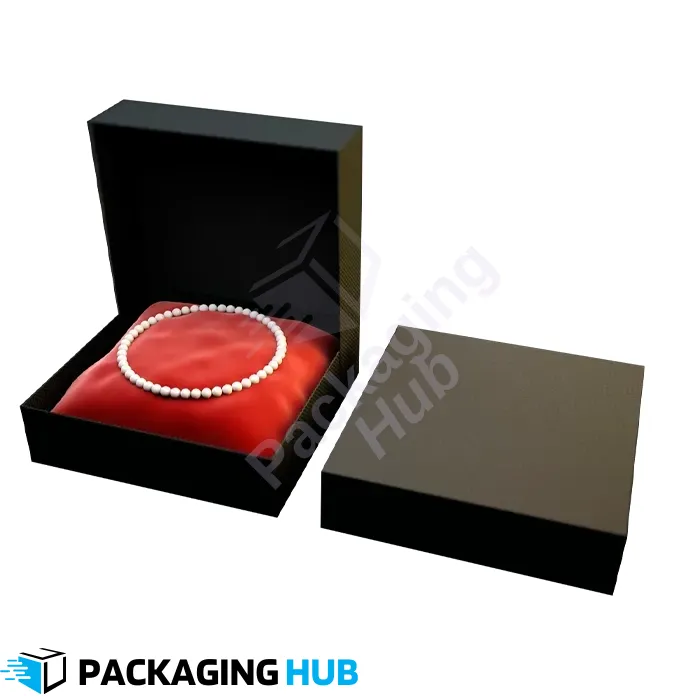 Eco-friendly custom jewelry box made from sustainable materials for environmentally conscious packaging.