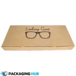 Close-up view of eco-friendly materials and premium finishing used in custom sunglasses boxes.