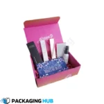 Luxury makeup boxes with elegant finishes such as foil stamping and embossing for premium beauty products.