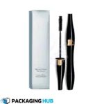 Luxury mascara packaging boxes with premium finishes like embossing and foil stamping.