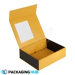 Custom magnetic closure box with logo branding, designed for businesses looking for personalized and professional packaging.