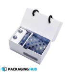Custom tie box with logo branding, ideal for businesses and retail packaging.