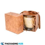 Close-up view of the premium material and design of custom candle boxes.