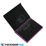 Close-up view of premium custom credit card box with high-quality finish.