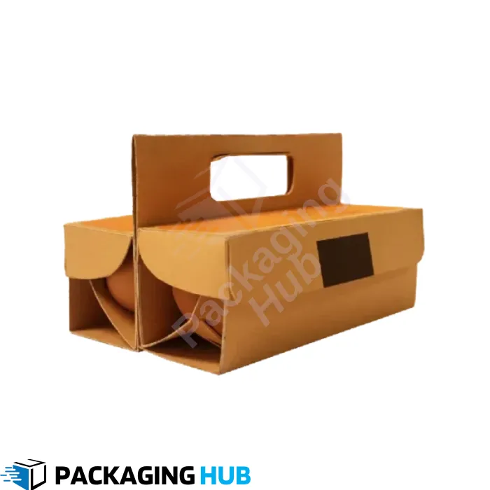 Recyclable custom beverage box for bottles and cans.