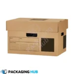 Stackable custom archive boxes offering efficient and organized file storage solutions.