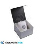 Multiple custom baseball cap boxes stacked neatly for efficient storage and transportation.