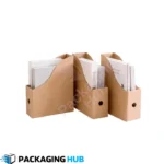 Multiple custom book boxes stacked neatly for organized storage and shipping.