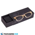 Multiple custom sunglasses boxes stacked neatly for efficient storage and retail display.
