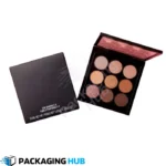 Stack of custom eyeshadow boxes ready for bulk cosmetics packaging.