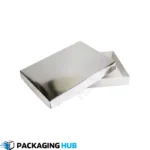Wholesale custom silver foil boxes available in bulk for businesses, offering stylish and secure packaging solutions