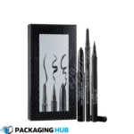 Bulk custom eyeliner boxes stacked together for wholesale packaging.