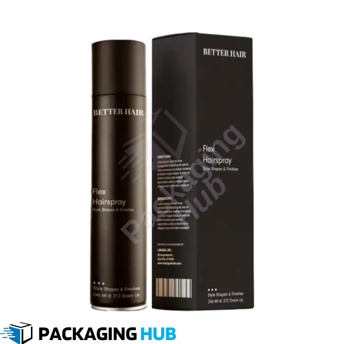 Affordable wholesale hairspray boxes for bulk orders, customizable with branding and design.