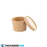 Eco-friendly disposable soup bowl with lid, 200ml capacity