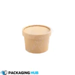 Set of eco-friendly disposable Kraft paper soup bowls with lids