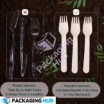 Biodegradable disposable wooden fork providing a plastic-free and eco-friendly solution for dining.