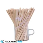 Bulk packaging of wooden coffee stir sticks, perfect for large businesses and cafes.