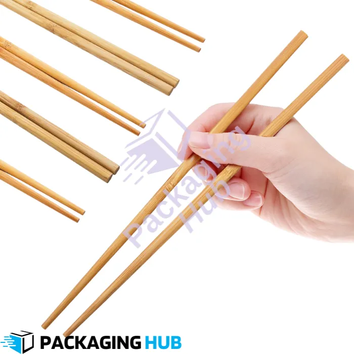 Disposable bamboo chopsticks placed on a table at a restaurant, perfect for takeaway.