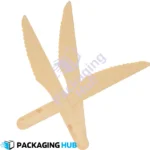 Disposable wooden knife used in a restaurant setting for an elegant yet eco-friendly dining experience.