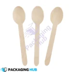 Eco-friendly disposable wooden spoon, perfect for sustainable dining experiences.